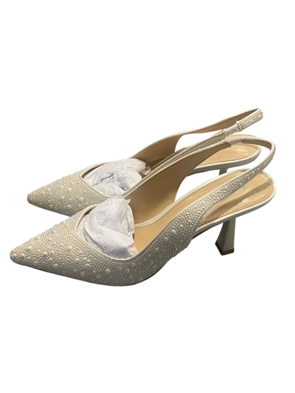 NEW!!! BETSEY JOHNSON CLARK SLINGBACK PUMPS - IVORY-Sz 6.5 wide - Picture 3 of 6